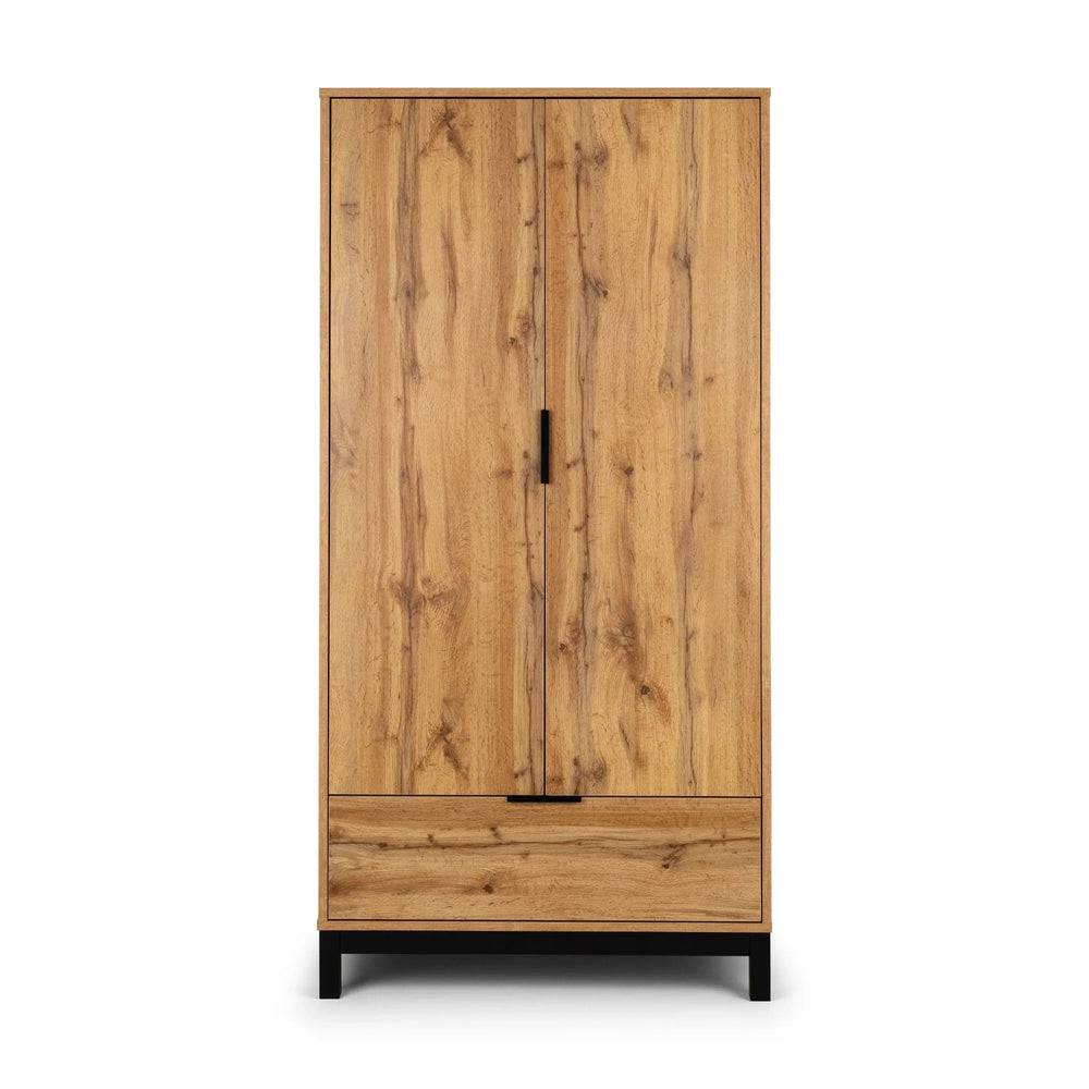 Bali 2 Door 1 Drawer Wardrobe - Grey - BAL106