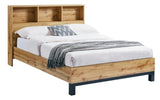 Bali Bookcase Headboard Bed - Light Oak