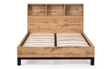 Bali Bookcase Headboard Bed - Light Oak