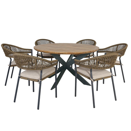 Bali 6 Seat Round Dining Set