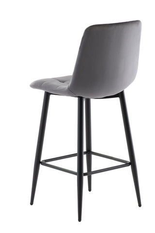Elegant Grey Velvet Counter Stool for Modern Dining Spaces