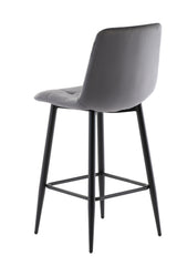 Elegant Grey Velvet Counter Stool for Modern Dining Spaces