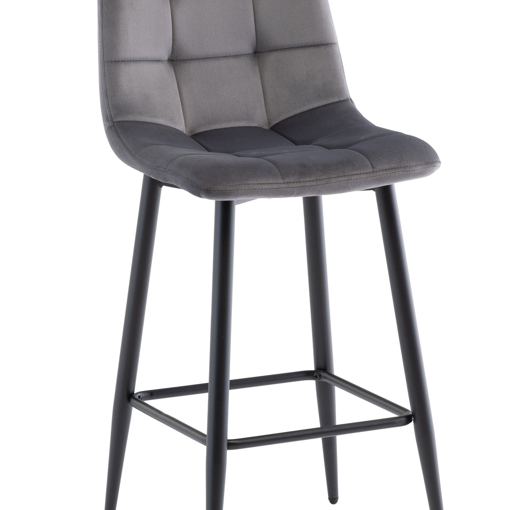 Elegant Grey Velvet Counter Stool for Modern Dining Spaces