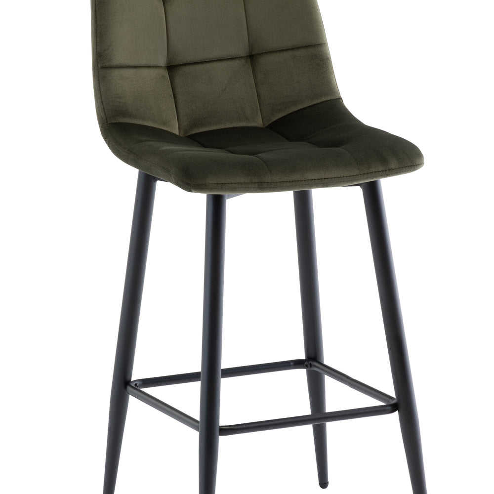 Velvet Counter Stool in Juniper Green - Stylish Home Seating