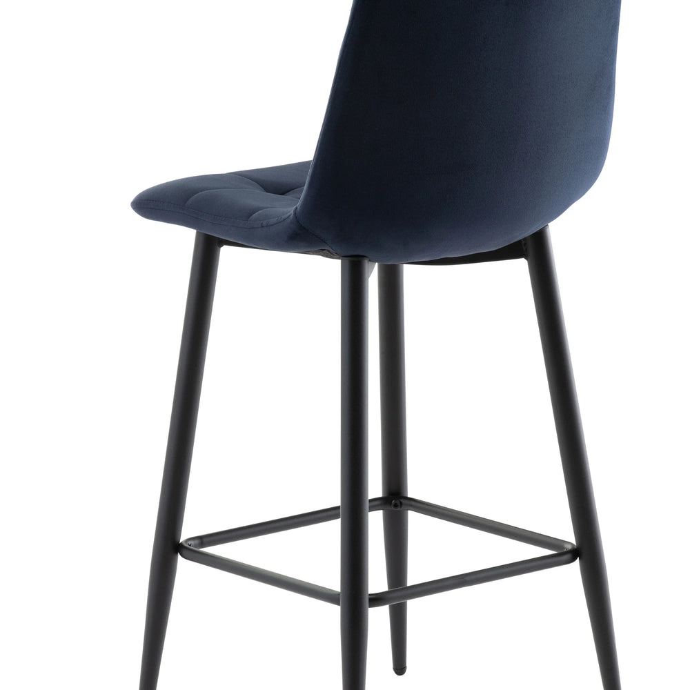 Elegant Deep Blue Velvet Counter Stool for Stylish Interiors