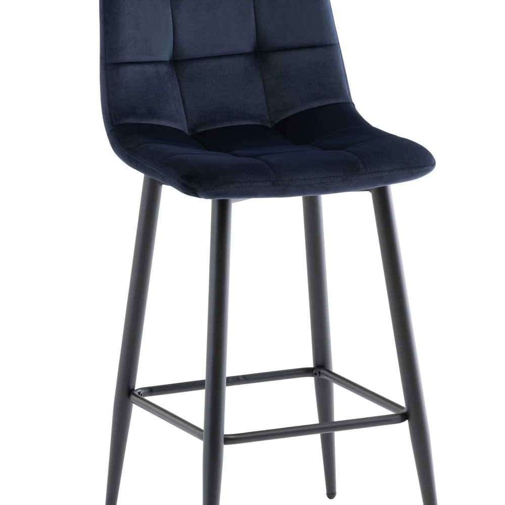 Elegant Deep Blue Velvet Counter Stool for Stylish Interiors