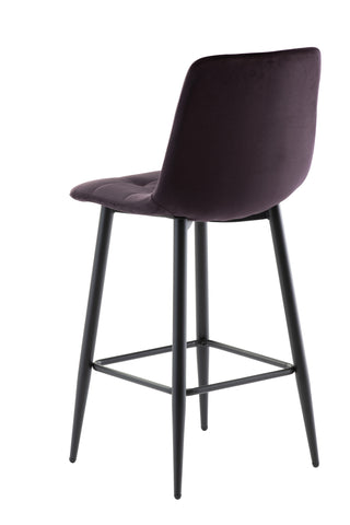 Aubergine Velvet Counter Stool - Stylish Seating for Modern Homes