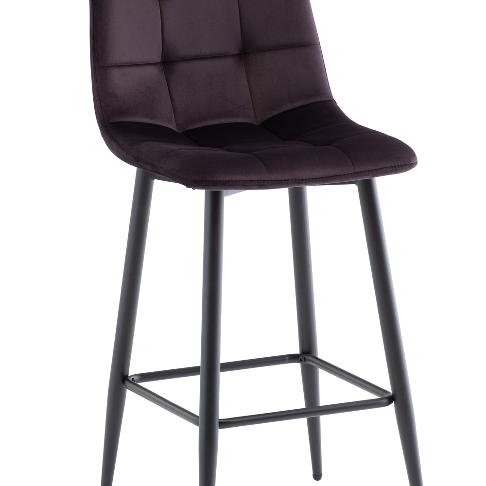Aubergine Velvet Counter Stool - Stylish Seating for Modern Homes