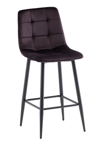 Aubergine Velvet Counter Stool - Stylish Seating for Modern Homes