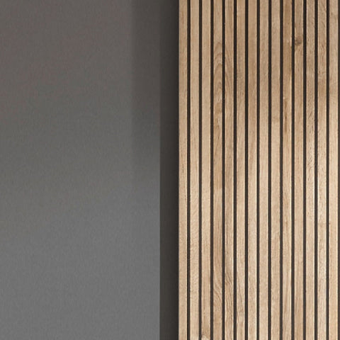 Berno Sliding 2 Door Wardrobe With Mirror - Grey and Light Brown - BER002