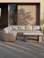 Image of BORA 6-Seater Rattan Lounging Set with Coffee Table - With Free Cover