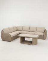 Image of BORA 6-Seater Rattan Lounging Set with Coffee Table - With Free Cover