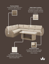 Image of BORA 6-Seater Rattan Lounging Set with Coffee Table - With Free Cover