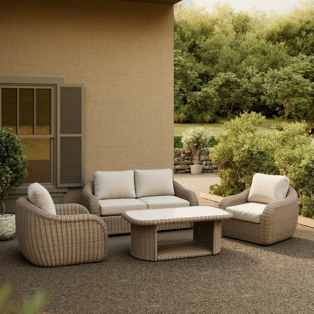 Image of BORA 4-Seater Rattan Lounging Set with Coffee Table