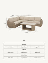 Image of BORA 6-Seater Rattan Lounging Set with Coffee Table - With Free Cover