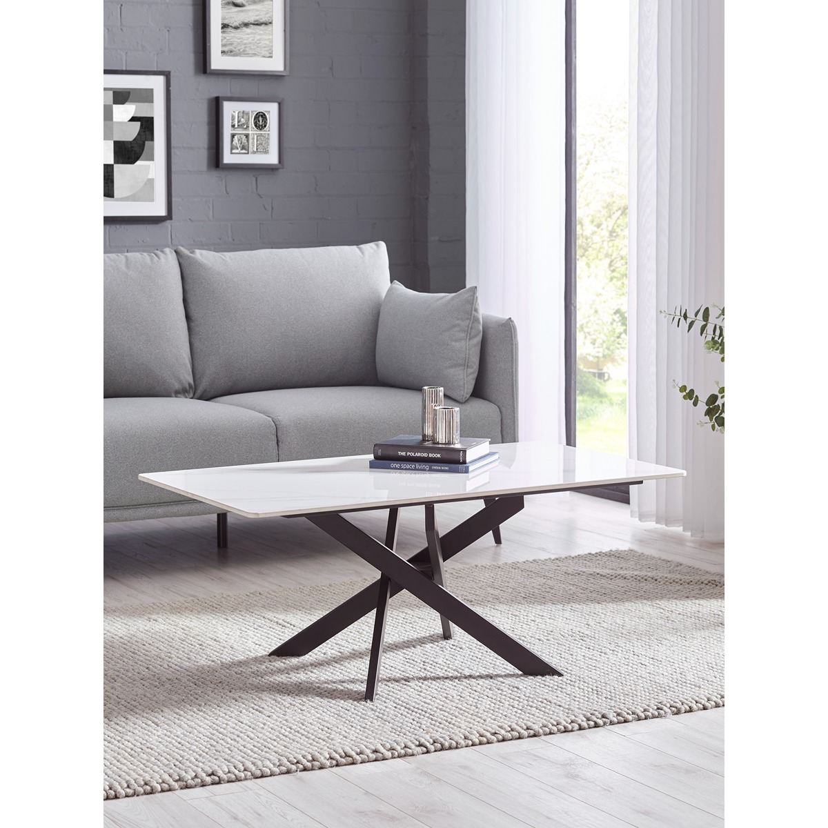 Bradley White Marble Coffee Table