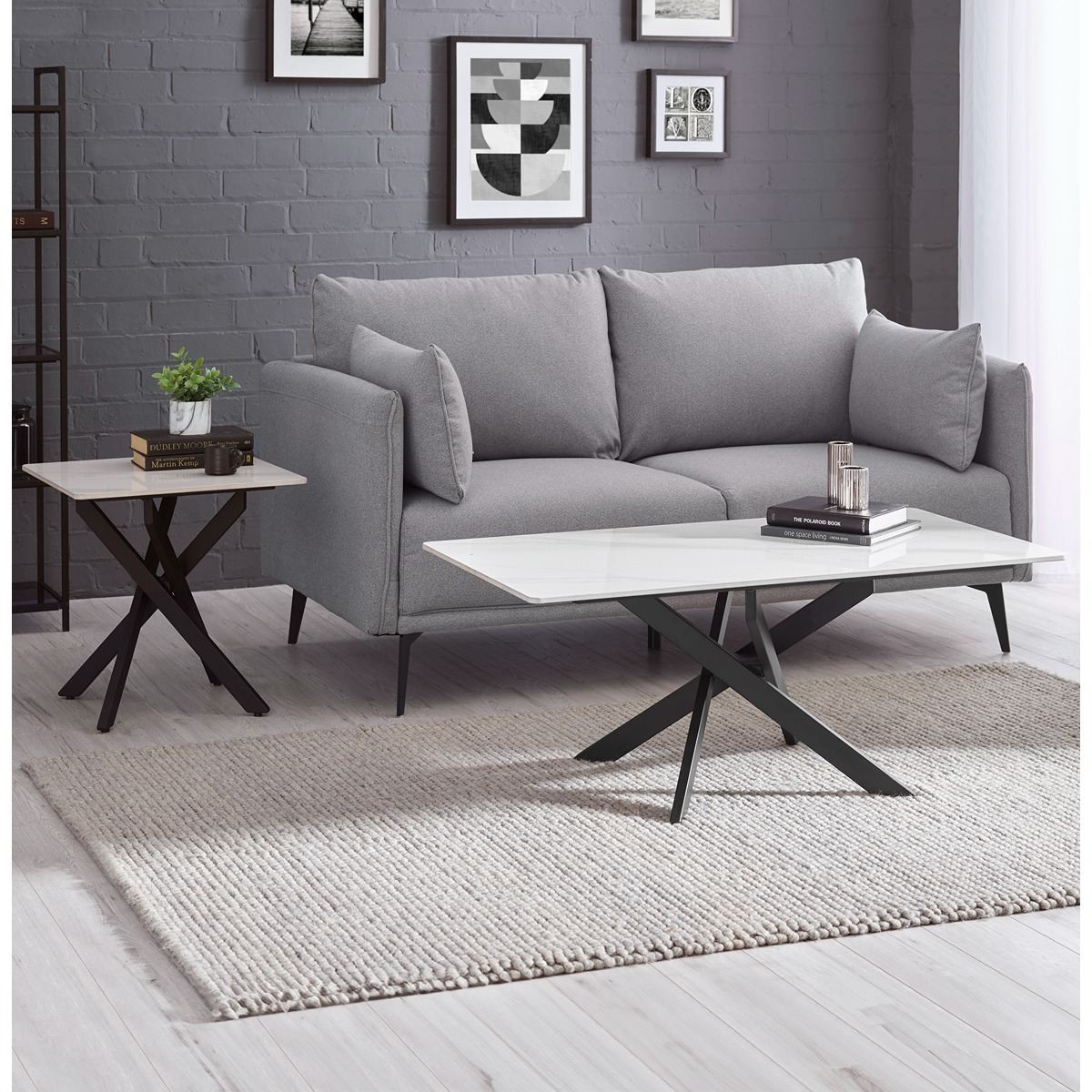 Bradley White Marble Coffee Table