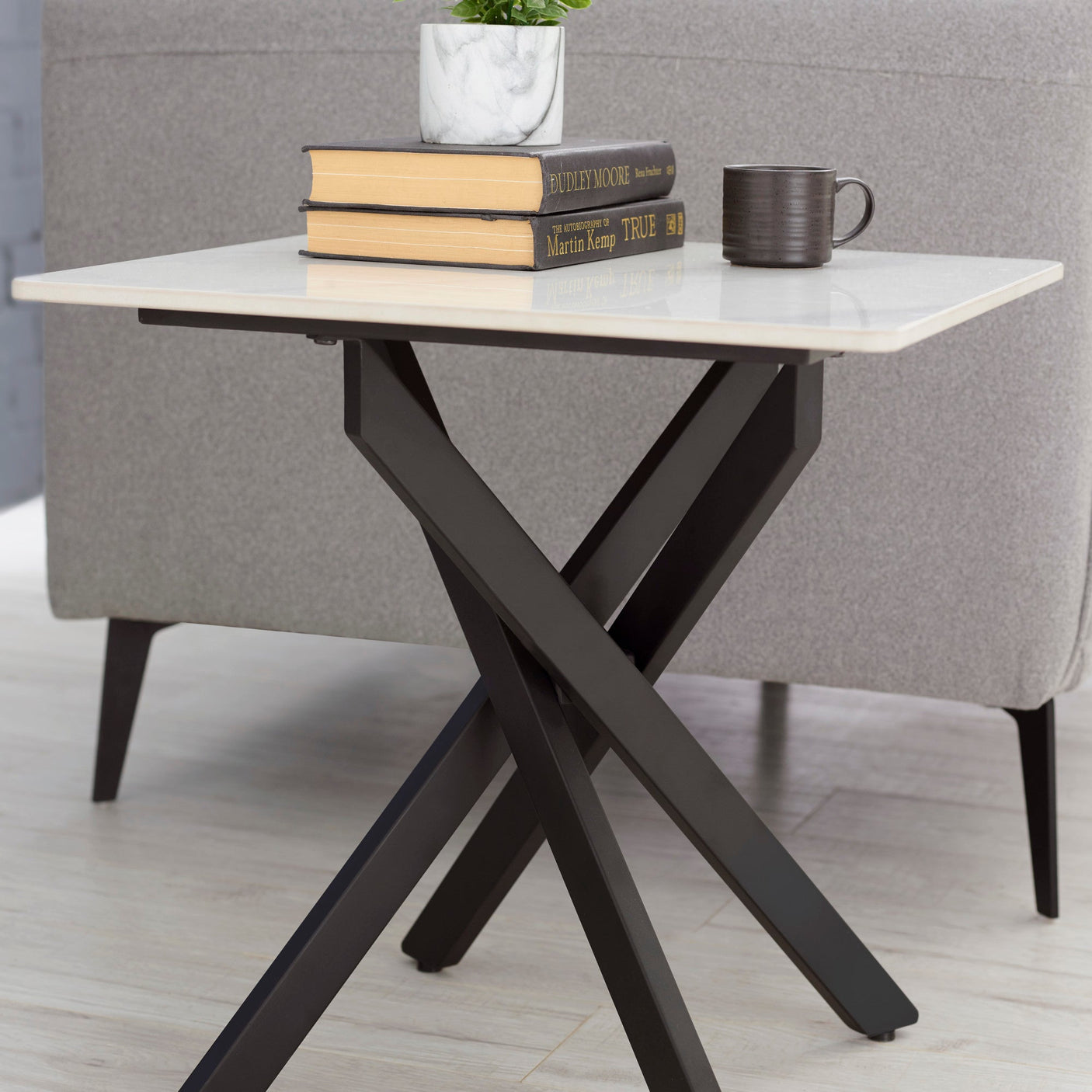Bradley Side Table - White - BRA003