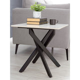 Bradley White Marble Lamp Table