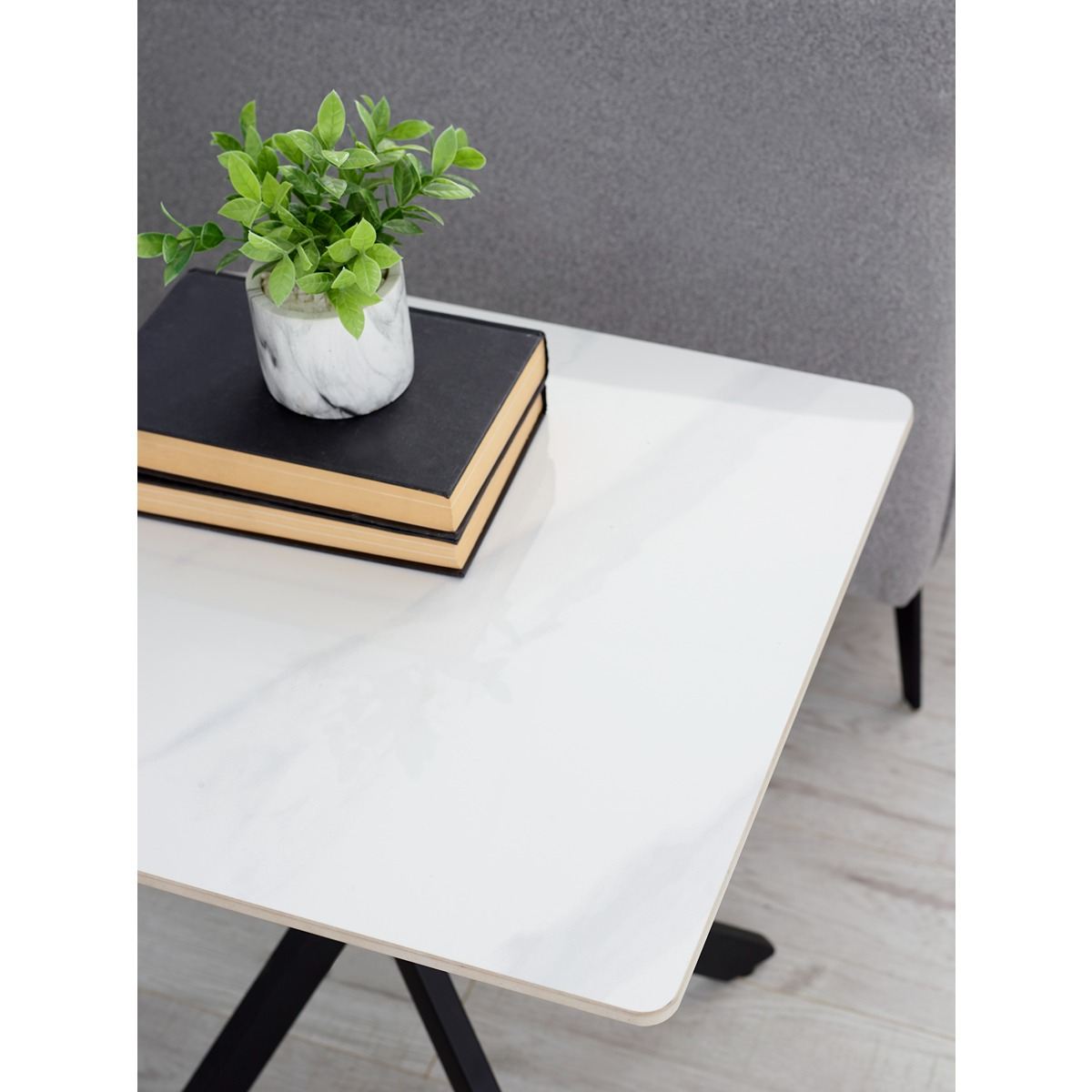 Bradley White Marble Lamp Table