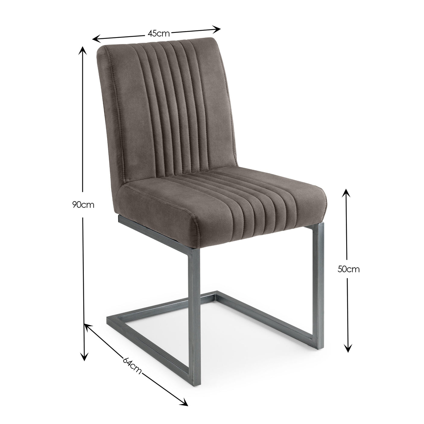 Brooklyn Dining Chair (Set of 2) - Grey - BRO014
