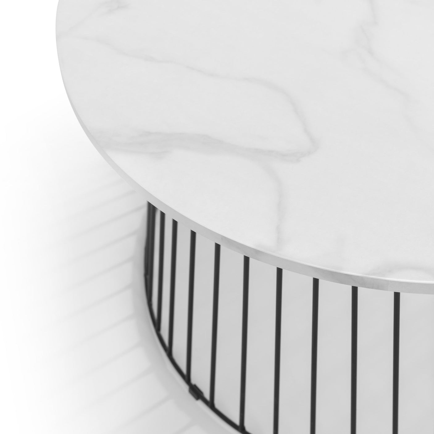 Broadway Round Coffee Table - Black and White - BRO201
