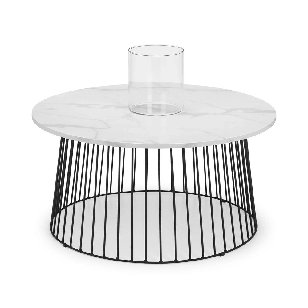 Broadway Round Coffee Table - Black and White - BRO201