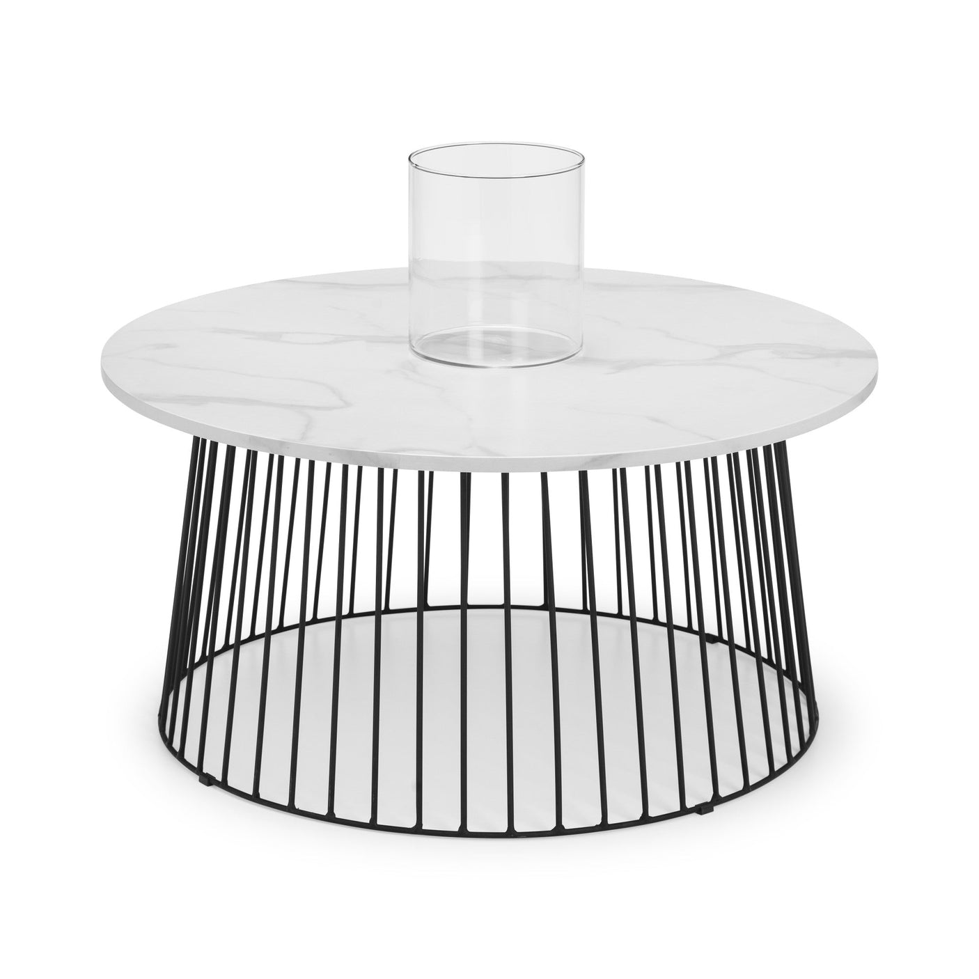 Broadway Round Coffee Table - Black and White - BRO201