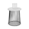Broadway Round Lamp Table - Black and White - BRO202