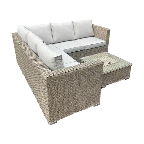 Cotswold Brown 3+2 Rattan Sofa Set with Ice Bucket Table