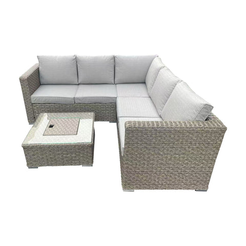 Cotswold Brown 3+2 Rattan Sofa Set with Ice Bucket Table