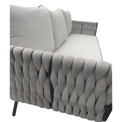 Helmsley Grey Rattan Sofa Set – 3-Seater, 2 Chairs & Coffee Table