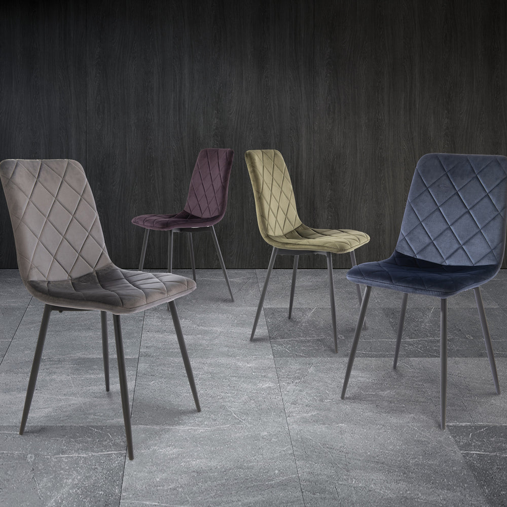 Deep Blue Velvet Dining Chair - Elegant Upholstered Seat for Home