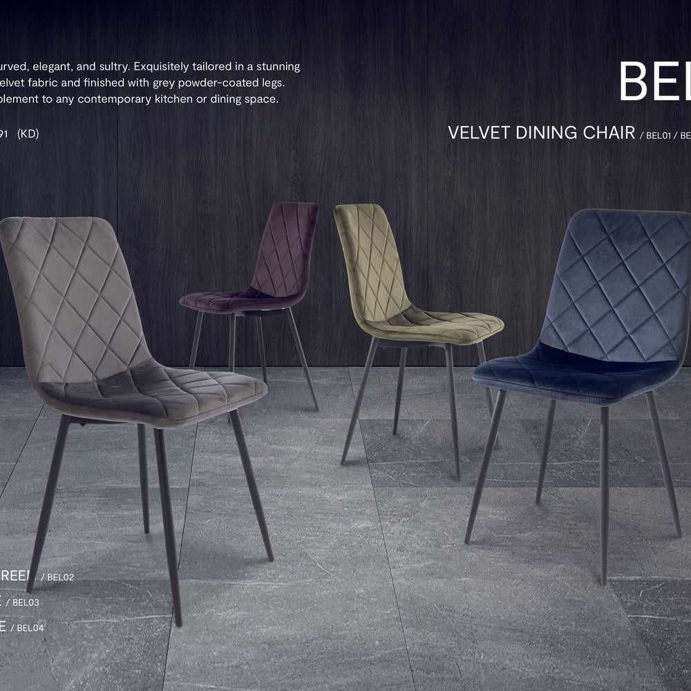 Deep Blue Velvet Dining Chair - Elegant Upholstered Seat for Home