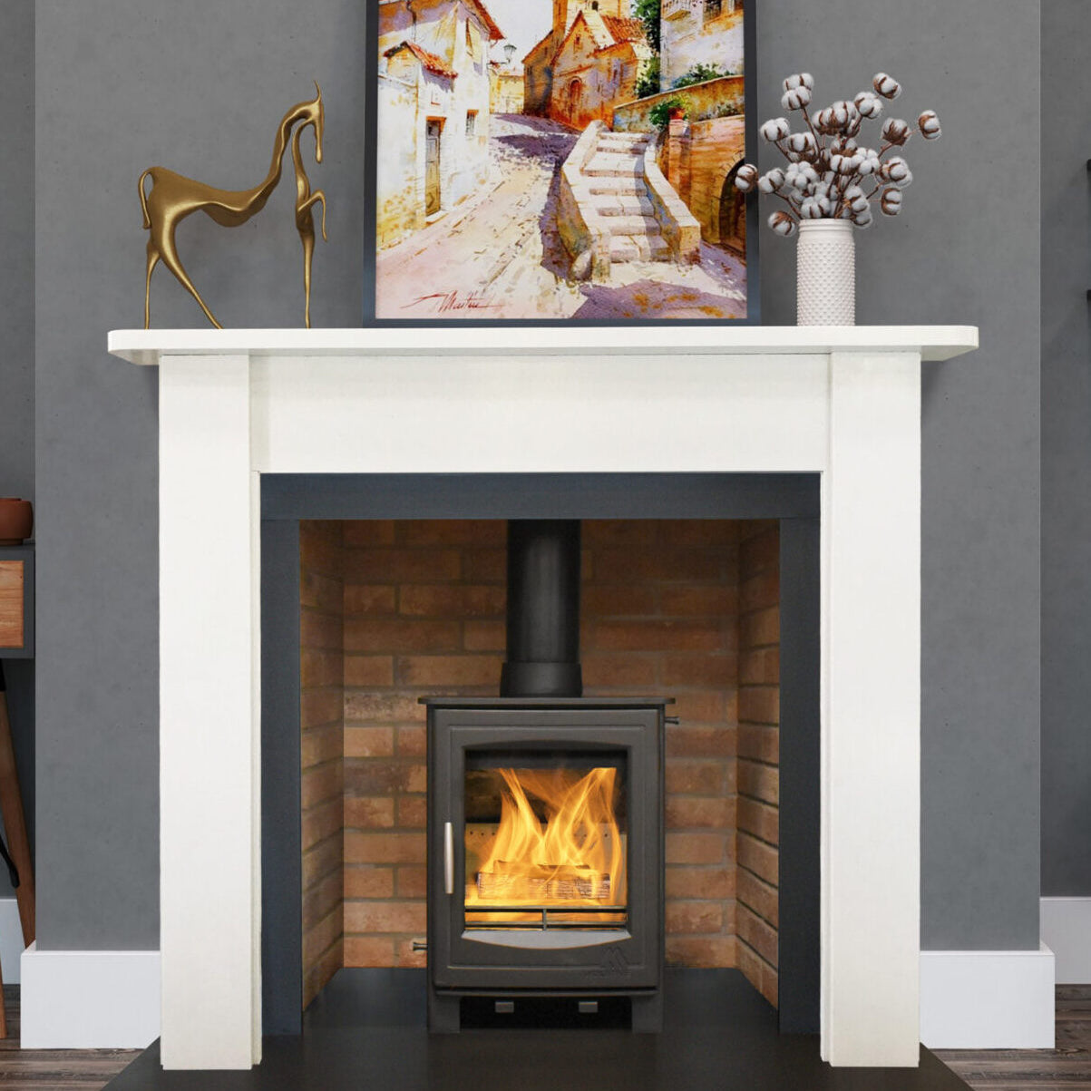 Mourne Eco 5 Portrait stove with cast iron door | Home Centre Direct UK