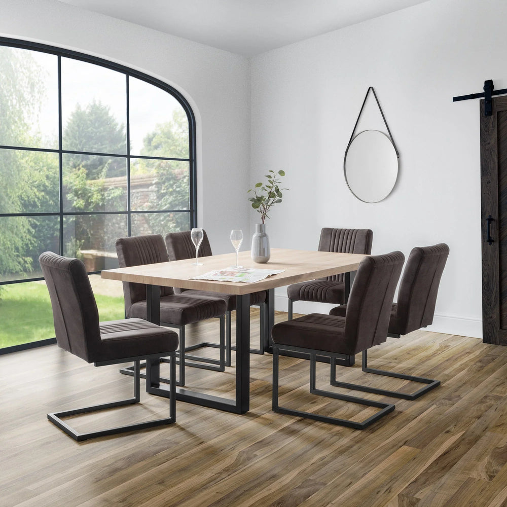 Berwick Dining Table - Light Brown and Black - BER701