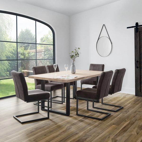 Berwick Dining Table - Light Brown and Black - BER701