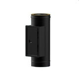 100mm black Solinox straight pipe with an inspection door, designed for efficient ventilation and easy access for maintenance.