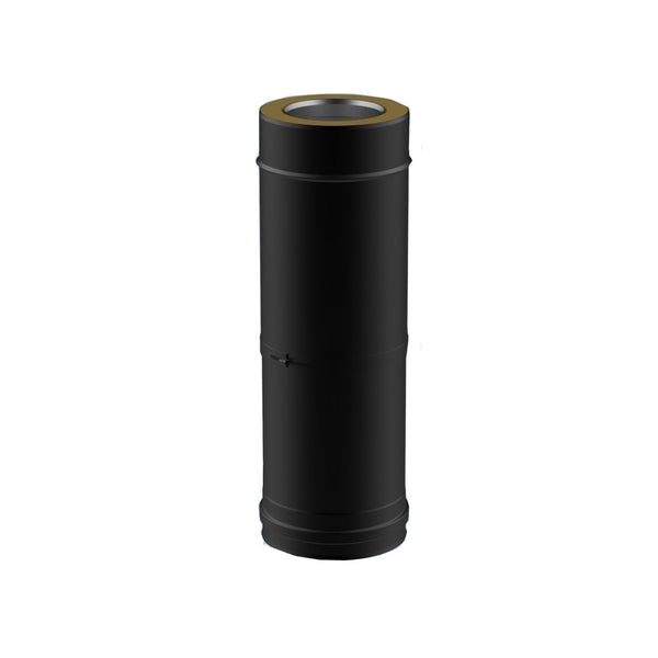 100mm Black Solinox Straight 270-470mm Adjustable showing Black Adjustable Pipe.
