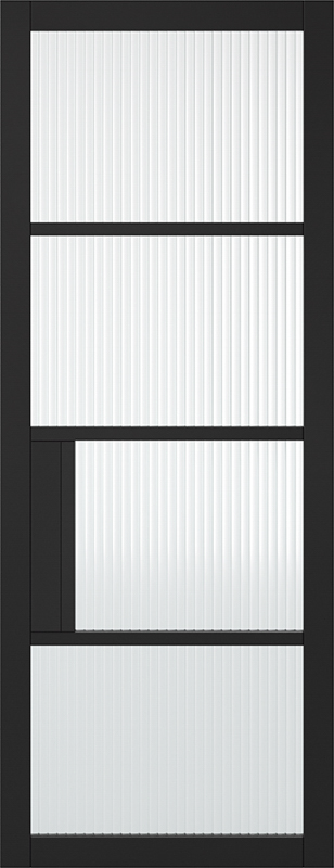 Black Chelsea Glazed 4L Reeded - Standard - 1981 x 762 (30") x 35mm