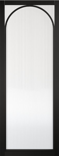 Black Melrose Reeded Glazed - Black - 1981 x 686 (27") x 35mm