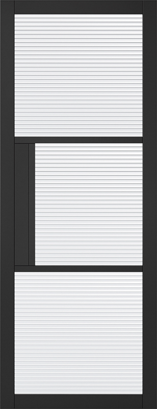 Black Tribeca Glazed 3L Reeded - Standard - 1981 x 686 (27") x 35mm