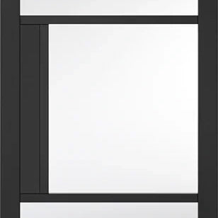 Black Tribeca glazed internal door with three frosted glass panels, front view
