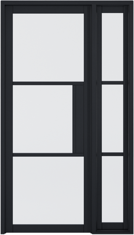 Black Tribeca Sidelight W6 without Lock Block - Black - 1981 x 292 (11") x 35mm