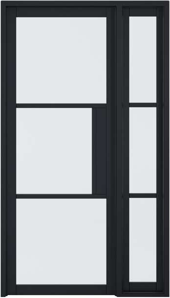 Black Tribeca Sidelight W6 without Lock Block - Black - 1981 x 292 (11") x 35mm