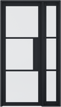 Black Tribeca Sidelight W6 without Lock Block - Black - 1981 x 292 (11") x 35mm