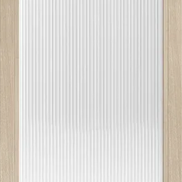 Blonde oak internal door with reeded glazed panel and arched top detail