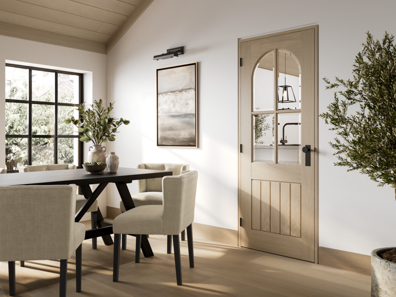 Blonde Oak Mexicano Arched Square Top Glazed LifeStyle - Standard - 1981 x 686 (27") x 35mm