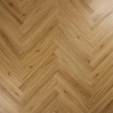 Brushed oak flooring with herringbone pattern and natural wood grain texture