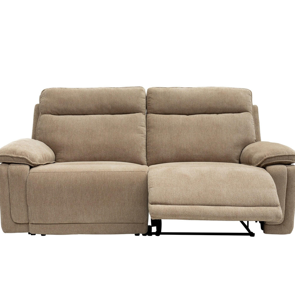 Luxury Camel Fabric Electric 3-Seater Recliner Sofa for Comfort